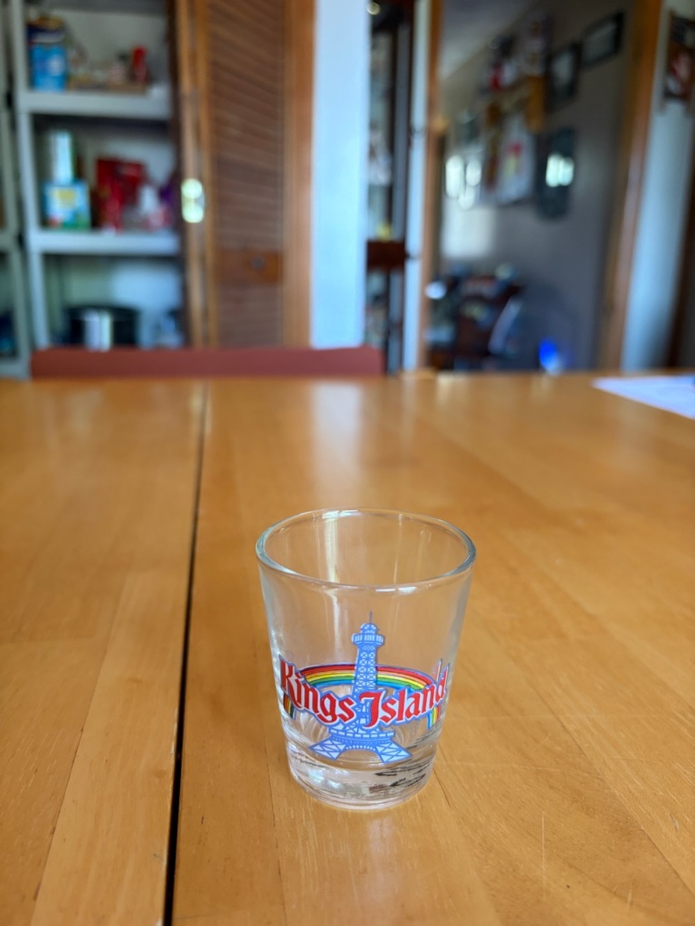 Kings Island Souvenir Shot Glass with Rainbow Logo